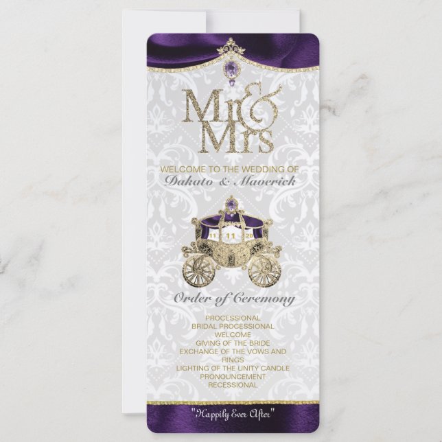 Royal Fairytale Wedding Program (Front)