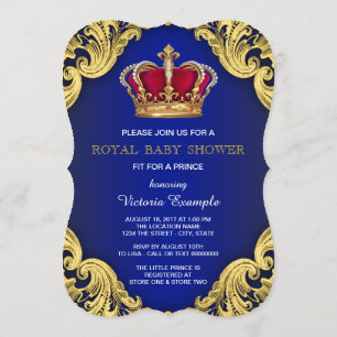 Royal Fancy Prince Baby Shower Invitation