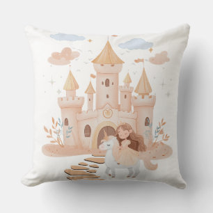 Royal Fantasy Art Tee – Princess & Unicorn Palace Cushion