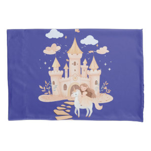 Royal Fantasy Art Tee – Princess & Unicorn Palace  Pillowcase