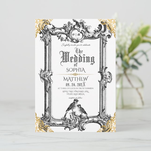 Royal Fantasy Medieval Wedding  Invitation (Standing Front)