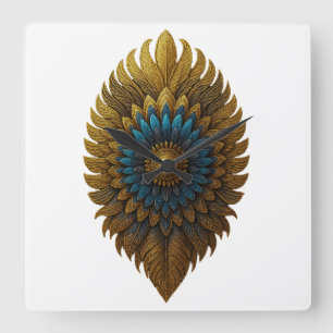 Royal Feather Black & Gold Egyptian Wall Clock