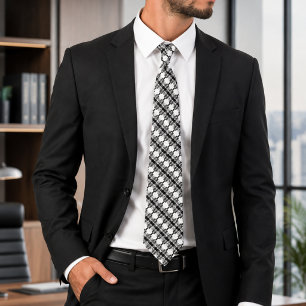 Royal Filigree Luxury Black & White Baroque Tie