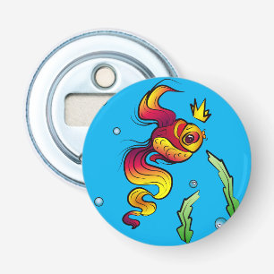Royal Fish with a Golden Crown Bottle Opener