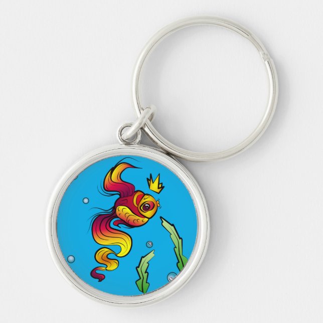 Royal Fish with a Golden Crown Key Ring (Front)