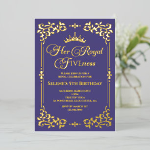 Royal Fiveness Princes 5th Birthday Foil Invitatio