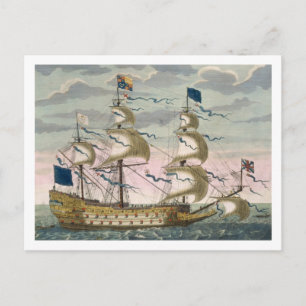 Royal (flagship) of the English fleet, flying the Postcard