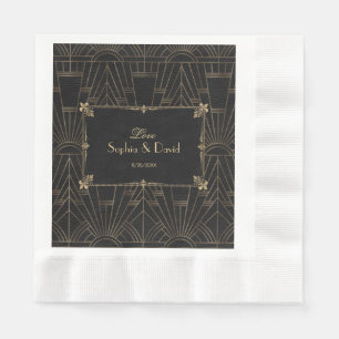 Royal Fleur-de-Lis Art Deco 1920s Wedding Napkin