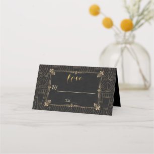 Royal Fleur-de-Lis Art Deco 1920s Wedding Place Card