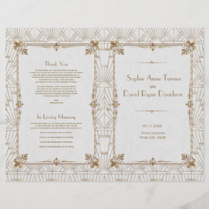 Royal Fleur-de-Lis Art Deco Gold White 20s Program