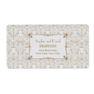 Royal Fleur-de-Lis Art Deco Gold White 20s Wedding