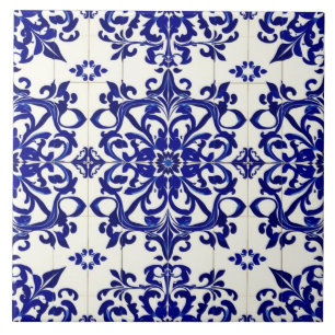 royal floral scroll tile