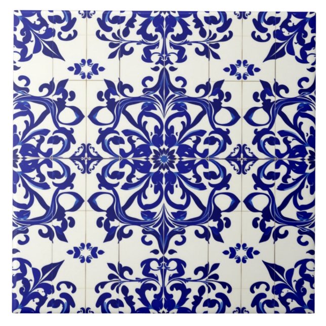 royal floral scroll tile (Front)