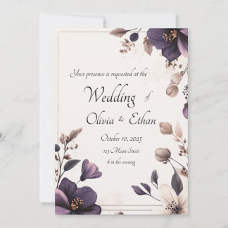 Royal Floral Wedding Invitation