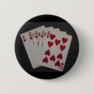 Royal Flush 6 Cm Round Badge