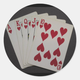 Royal Flush Classic Round Sticker