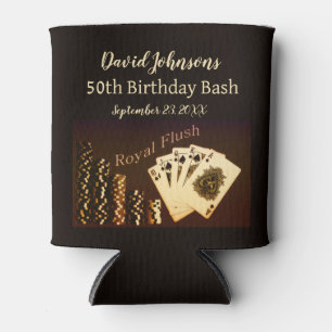 Royal Flush Poker Themed Can Cooler Party Favour