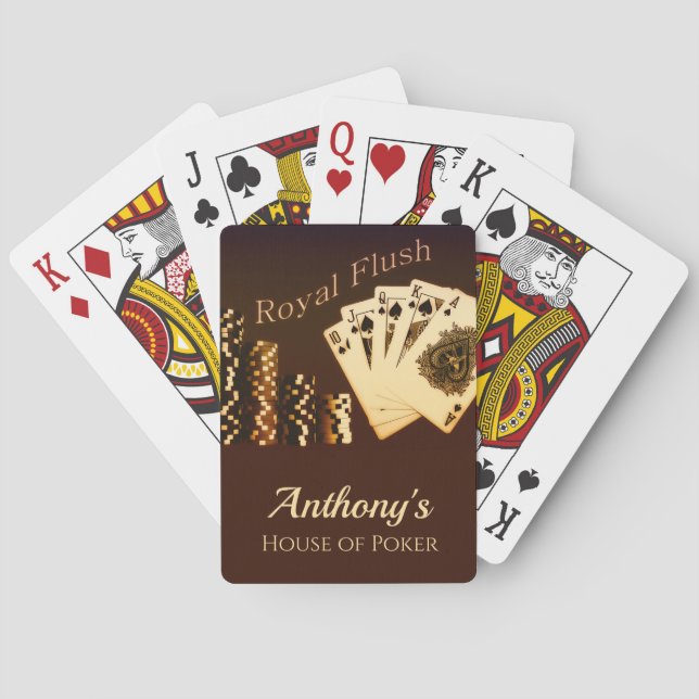 Royal Flush Poker Themed Personalised Playing Card (Back)
