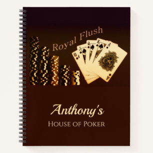 Royal Flush Poker Themed Spiral Notebook