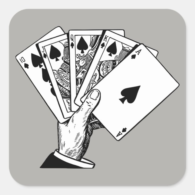 Royal Flush Vintage Illustration Stickers (Front)