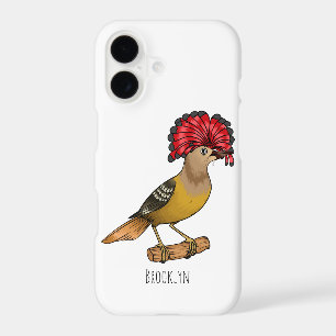 Royal flycatcher bird cartoon illustration 