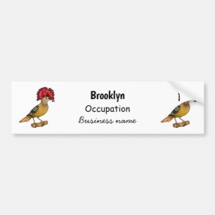 Royal flycatcher bird cartoon illustration bumper sticker