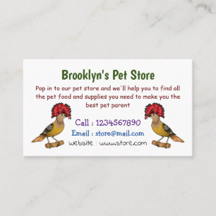 Royal flycatcher bird cartoon illustration business card