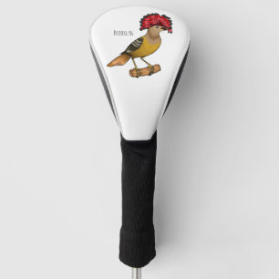 Royal flycatcher bird cartoon illustration golf head cover