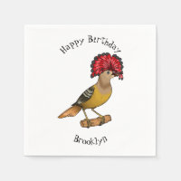 Royal flycatcher bird cartoon illustration
