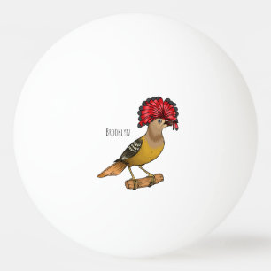 Royal flycatcher bird cartoon illustration ping pong ball