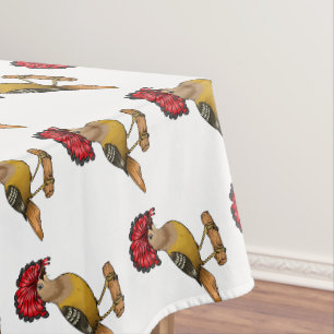 Royal flycatcher bird cartoon illustration tablecloth