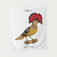 Royal flycatcher bird cartoon illustration