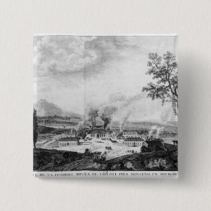 Royal Foundry at Le Creusot in 1787 15 Cm Square Badge