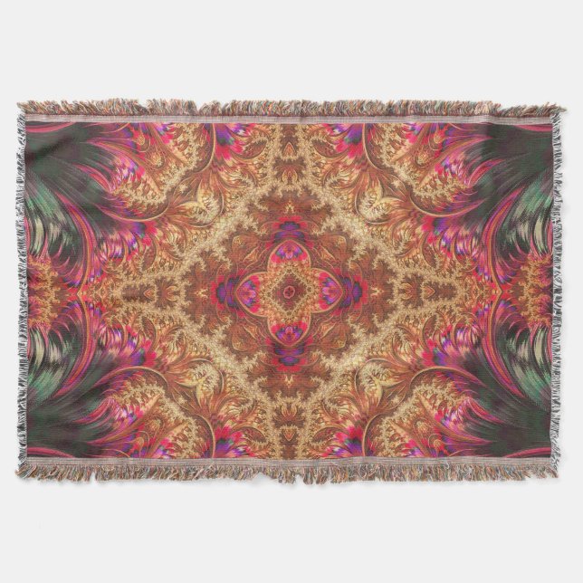 Royal Fractal |  Throw Blanket (Front)