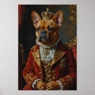 Royal French Bulldog Portrait Poster