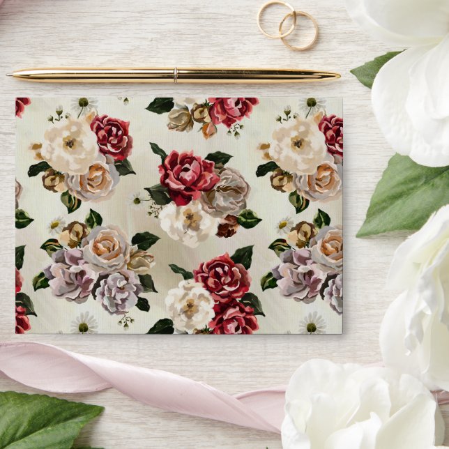 Royal Garden Flowers Pattern  Envelope (Wedding)