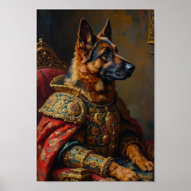 Royal German Shepherd Portrait Poster (Front)
