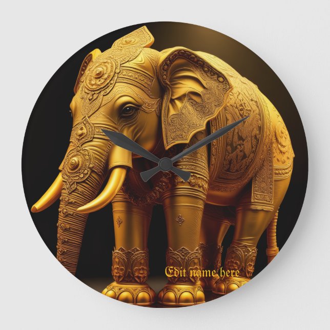 Royal Gilded Elephant Large Clock (Front)