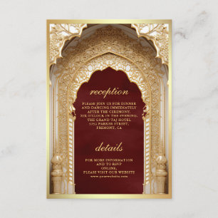 Royal Gold Arch Maroon Wedding Enclosure Card