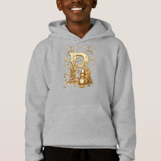 Royal Gold B Luxury Snowman Boys Hoodie