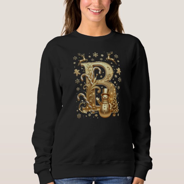 Royal Gold B Luxury Women's Sweatshirt (Front)