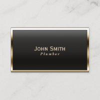 Royal Gold Border Plumber Business Card