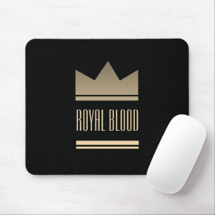 Royal Gold Crown Black Mouse Pad