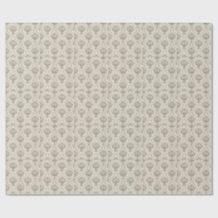 Royal Gold Damask Seamless Floral Pattern Design Wrapping Paper