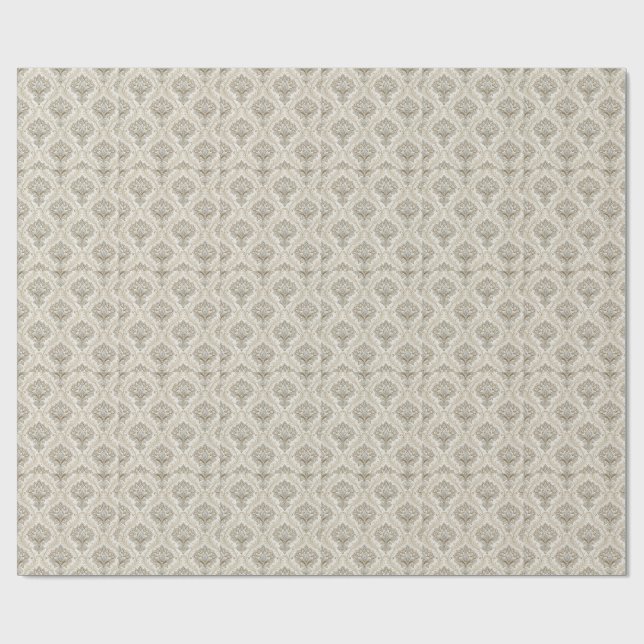 Royal Gold Damask Seamless Floral Pattern Design Wrapping Paper (Flat)