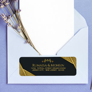 Royal Gold Elegant Islamic Wedding Return Address Return Address Label