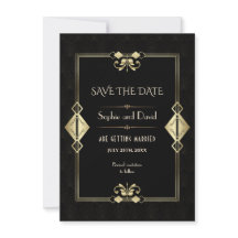 Royal Gold Fleur-de-lis Art Deco 20s Wedding