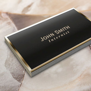 Royal Gold Frame Internist Medical Business Card