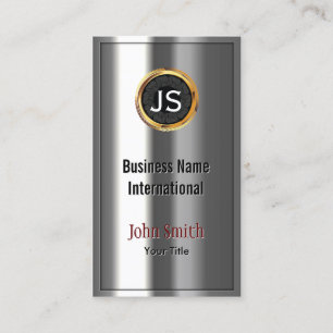 Royal Gold Label Chrome Metal Look Business Card