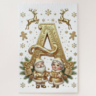 Royal Gold Letter A Luxury 1014 Piece Jigsaw  Puzzle